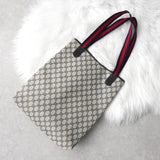 オールド グッチ シェリーライン GGスプリーム / レザートートバッグ ベージュ ネイビー - NEWSED