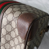 オールド グッチ シェリーライン GGスプリーム / レザー ボストンバッグ ベージュ - NEWSED