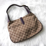 グッチ ニュージャッキー GGキャンバス / レザー ワンショルダーバッグ ベージュ / パープル - NEWSED