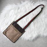 グッチ シェリーライン GGキャンバス / レザー ショルダーバッグ ブラウン - NEWSED