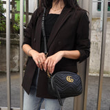 グッチ GGマーモント レザー チェーン ショルダーバッグ ブラック - NEWSED