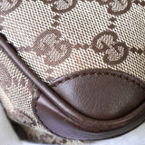 グッチ GGキャンバス / レザー ハンドバッグ ミニボストンバッグ 肩掛け ブラウン - NEWSED