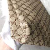 グッチ シェリーライン GGスプリーム / レザー トートバッグ ブラウン - NEWSED