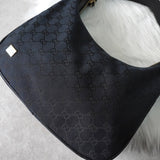 グッチ ホースビット GGキャンバス / レザー ワンショルダーバッグ ブラック - NEWSED