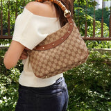 グッチ バンブー GGキャンバス / レザー スタッズ ワンショルダーバッグ ベージュ - NEWSED