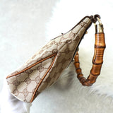 グッチ バンブー GGキャンバス / レザー スタッズ ワンショルダーバッグ ベージュ - NEWSED