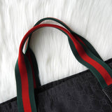 グッチ シェリーライン GGキャンバス トートバッグ ブラック - NEWSED