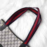 オールド グッチ シェリーライン GGスプリーム / レザートートバッグ ベージュ ネイビー - NEWSED