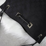 グッチ GGキャンバス / レザー ワンショルダーバッグ ブラック - NEWSED