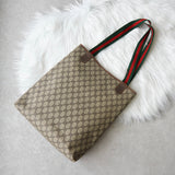 オールド グッチ シェリーライン GGスプリーム トートバッグ ベージュ - NEWSED