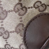 グッチ GGキャンバス / レザー ハンドバッグ ミニボストンバッグ 肩掛け ブラウン - NEWSED