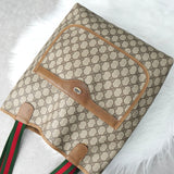 オールド グッチ シェリーライン GGスプリーム レザー トートバッグ ベージュ - NEWSED