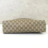 グッチ シェリー GGスプリーム / レザー トートバッグ ブラウン - NEWSED