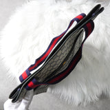 オールド グッチ シェリーライン GGスプリーム / レザートートバッグ ベージュ ネイビー - NEWSED