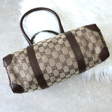 グッチ GGキャンバス / レザー ハンドバッグ ミニボストンバッグ 肩掛け ブラウン - NEWSED