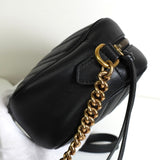 グッチ GGマーモント レザー チェーン ショルダーバッグ ブラック - NEWSED