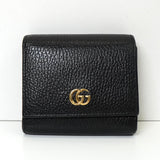 グッチ GGマーモント レザー 二つ折り財布 ブラック - NEWSED