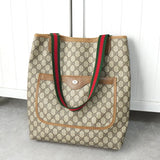 オールド グッチ シェリーライン GGスプリーム レザー トートバッグ ベージュ - NEWSED