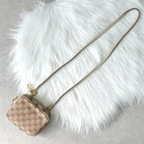 グッチ GGキャンバス / レザー ショルダーバッグ ポシェット ミニバッグ ベージュ - NEWSED