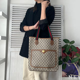 オールド グッチ シェリーライン GGプラス / レザー トートバッグ ベージュ - NEWSED