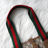 グッチ シェリーライン GGプラス / レザー トートバッグ ブラウン - NEWSED