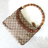 グッチ バンブー GGキャンバス / レザー スタッズ ワンショルダーバッグ ベージュ - NEWSED