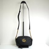 グッチ GGマーモント レザー チェーン ショルダーバッグ ブラック - NEWSED