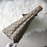 グッチ シェリーライン GGプラス / レザー トートバッグ ブラウン - NEWSED