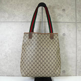 グッチ シェリー GGスプリーム / レザー トートバッグ ブラウン - NEWSED