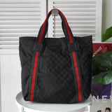 グッチ シェリーライン GGキャンバス トートバッグ ブラック - NEWSED