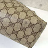 グッチ シェリー GGスプリーム / レザー トートバッグ ブラウン - NEWSED