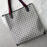 オールドグッチ シェリーライン GGスプリームトートバッグ ベージュ / ネイビー - NEWSED