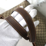 グッチ シェリーライン GGスプリーム / レザー トートバッグ ブラウン - NEWSED