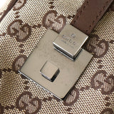 グッチ GGキャンバス / レザー ハンドバッグ ミニボストンバッグ 肩掛け ブラウン - NEWSED