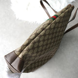 グッチ シェリーライン GGスプリーム / レザー トートバッグ ブラウン - NEWSED