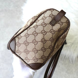 グッチ GGキャンバス / レザー ハンドバッグ ミニボストンバッグ 肩掛け ブラウン - NEWSED