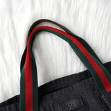 グッチ シェリーライン GGキャンバス トートバッグ ブラック - NEWSED