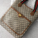 オールド グッチ シェリーライン GGプラス/レザー トートバッグ A4収納可 ベージュ - NEWSED