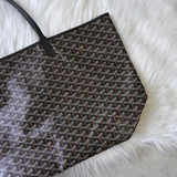 ゴヤール サンルイGM PVC トートバッグ ブラック / ブラウン ポーチ・バッグクリップ付き - NEWSED