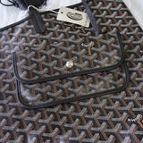 ゴヤール サンルイGM PVC トートバッグ ブラック / ブラウン ポーチ・バッグクリップ付き - NEWSED