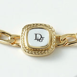 クリスチャン ディオール ヴィンテージ ロゴ スクエア チェーン ブレスレット GP - NEWSED