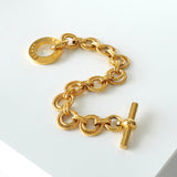 セリーヌ ヴィンテージ トリオンフ ロープモチーフ チェーン トグル ブレスレット GP ゴールド - NEWSED