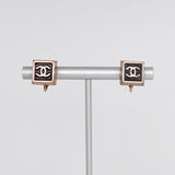 シャネル ココマーク スクエア イヤリング GP / ブラック - NEWSED