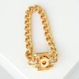 シャネル ココマーク ターンロック チェーンブレスレット GP ゴールド - NEWSED