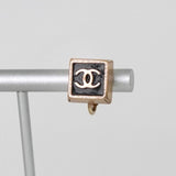 シャネル ココマーク スクエア イヤリング GP / ブラック - NEWSED