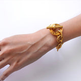 セリーヌ ヴィンテージ トリオンフ ロープモチーフ チェーン トグル ブレスレット GP ゴールド - NEWSED