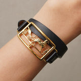 エルメス カレーシュ ドゥブルトゥール ブレスレット GP / ブラック - NEWSED