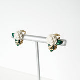 シャネル バラ ココマーク イヤリング GPゴールド / ホワイト - NEWSED