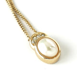 クリスチャン ディオール パール ラインストーン ネックレス GPゴールド - NEWSED