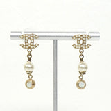 シャネル ココマーク フェイクパール ストーン ピアス GP - NEWSED